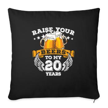Augmentez vos bières à mes 20 ans - Geburtstag - Housse de coussin décorative 45 x 45 cm - noir - Devant