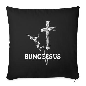 Bungee Jesus - Saut à l’élastique - Jésus Saut à l’élastique - Housse de coussin décorative 45 x 45 cm - noir - Devant