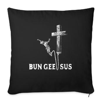 Bun Gee Sus - Bun Geesus - Jésus Saut à l’élastique - Housse de coussin décorative 45 x 45 cm - noir - Devant