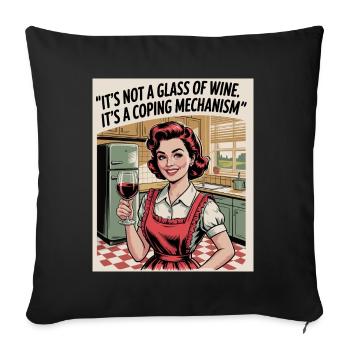 Sarcastic Its Not A Glass Of Wine - Sofa pillowcase 17,3'' x 17,3'' (45 x 45 cm) - black - Front