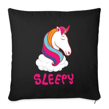 Unicorn Sleeping Unicorn Sleep Gift - Sofa pillowcase 17,3'' x 17,3'' (45 x 45 cm) - black - Front