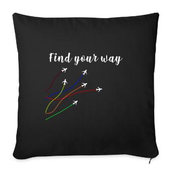 Pilote d'avion disant - Housse de coussin décorative 45 x 45 cm - noir - Devant