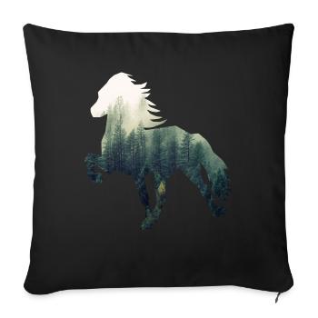 Islandpferd Forest - Housse de coussin décorative 45 x 45 cm - noir - Devant