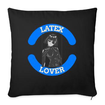 Latex Lover Fetish Vernis et laque en cuir - Housse de coussin décorative 45 x 45 cm - noir - Devant