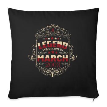 20e anniversaire Mars 2003 - Housse de coussin décorative 45 x 45 cm - noir - Devant