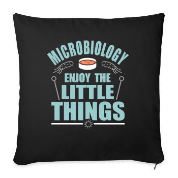 microbiology - Sofa pillowcase 17,3'' x 17,3'' (45 x 45 cm) - black - Front