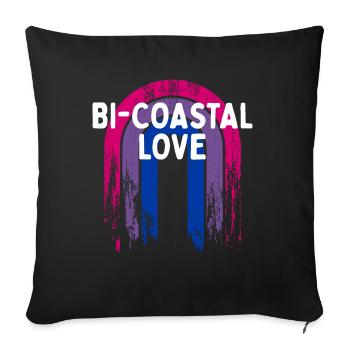 Bi-Coastal Love Bisexual Couples Bi Pride Lovers - Housse de coussin décorative 45 x 45 cm - noir - Devant