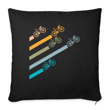 Fahrrad Bike Radsport - Sofakissenbezug 45 x 45 cm - Schwarz - Vorne