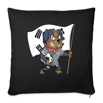 South Korean Fan Dog - Sofa pillowcase 17,3'' x 17,3'' (45 x 45 cm) - black - Front
