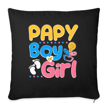 Pink or Blue Papy Loves You Best Dad Ever - Sofakissenbezug 45 x 45 cm - Schwarz - Vorne