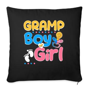 Pink or Blue Gramp Loves You Best Grandpa Ever - Sofa pillowcase 17,3'' x 17,3'' (45 x 45 cm) - black - Front
