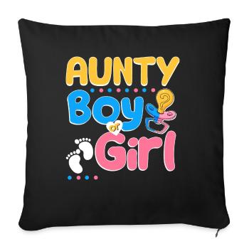 Pink or Blue Aunty Loves You Best Auntie Ever - Sofakissenbezug 45 x 45 cm - Schwarz - Vorne