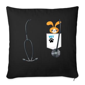 School Career Day Outfit Veterinarian Costume - Sofa pillowcase 17,3'' x 17,3'' (45 x 45 cm) - black - Front