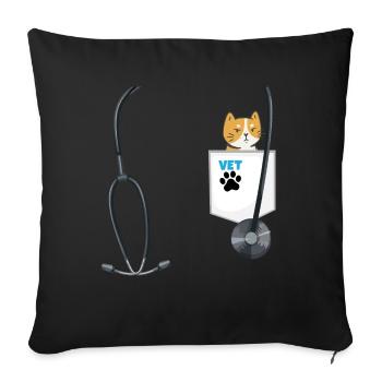 Veterinarian Costume for Boys Career Day Outfit - Sofa pillowcase 17,3'' x 17,3'' (45 x 45 cm) - black - Front
