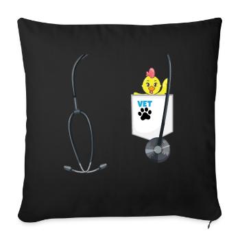 School Career Day Outfit Veterinarian Costume - Sofa pillowcase 17,3'' x 17,3'' (45 x 45 cm) - black - Front