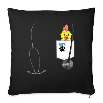 Veterinarian Costume School Career Day Outfit - Sofa pillowcase 17,3'' x 17,3'' (45 x 45 cm) - black - Front