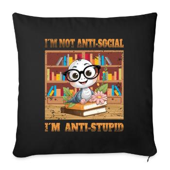 Ver intelligent - Housse de coussin décorative 45 x 45 cm - noir - Devant
