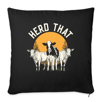 Cow Farmer Funny Farming Cows Animal Farm - Sofa pillowcase 17,3'' x 17,3'' (45 x 45 cm) - black - Front