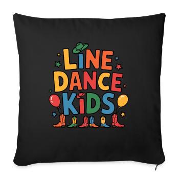 Line Dance Kids Kids Dancing Line Dance - Sofa pillowcase 17,3'' x 17,3'' (45 x 45 cm) - black - Front