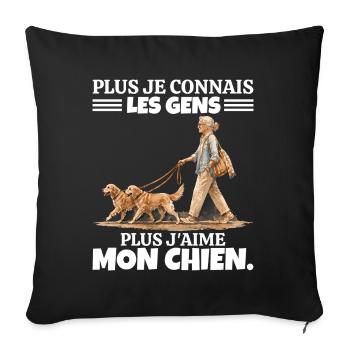 L'Amour de mon Papa : Hommage et Souvenir - Housse de coussin décorative 45 x 45 cm - noir - Devant