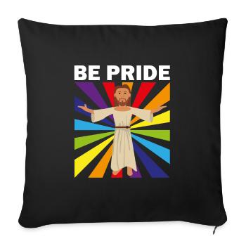 Pride, Rainbow, Jesus, love is love, gay, LGBT - Sofakissenbezug 45 x 45 cm - Schwarz - Vorne