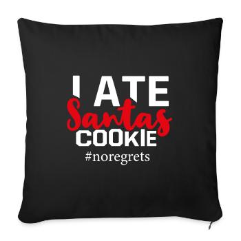 Père Noël, Biscuit, Noël, Père Noël - Housse de coussin décorative 45 x 45 cm - noir - Devant