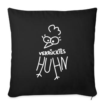 Chicken, crazy chicken, chickens, funny picture - Sofa pillowcase 17,3'' x 17,3'' (45 x 45 cm) - black - Front
