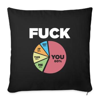 lustiger Spruch, fuck it, fuck off, Geschenkidee - Sofakissenbezug 45 x 45 cm - Schwarz - Vorne