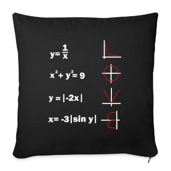 mathe humor liebe mathelehrer mathematik prof. - Sofakissenbezug 45 x 45 cm - Schwarz - Vorne