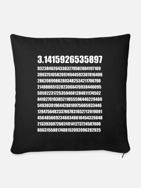 Pi Pi Mathematik Geschenk - Sofakissenbezug 45 x 45 cm - Schwarz