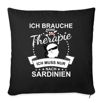 Sardinien Flagge Sardische Fahne Keine Therapie - Sofakissenbezug 45 x 45 cm - Schwarz - Vorne