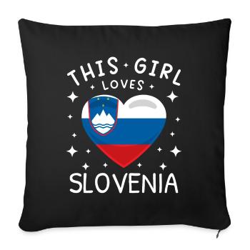 Slovenia Flag Balkans Slovenian Flag Vintage - Sofa pillowcase 17,3'' x 17,3'' (45 x 45 cm) - black - Front