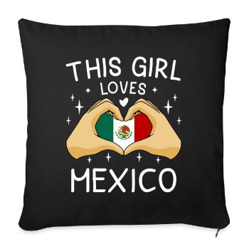 Mexiko Flagge Mexikanische Fahne Mexico Südamerika - Sofakissenbezug 45 x 45 cm - Schwarz - Vorne