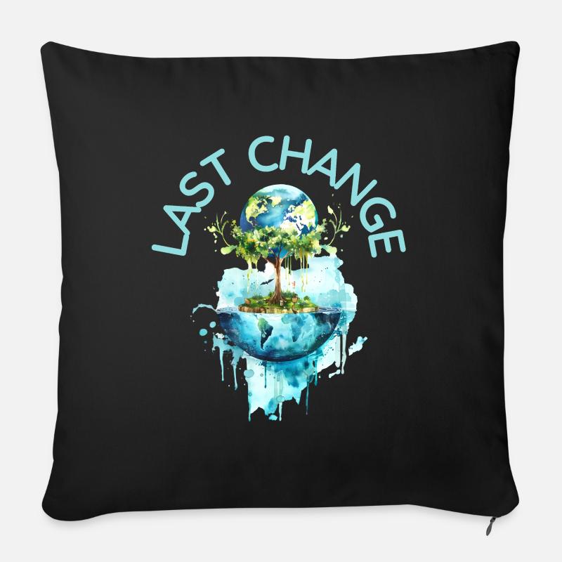 Last Change | Climate change, Earth, CO2 - Sofa pillowcase 17,3'' x 17,3'' (45 x 45 cm) - black