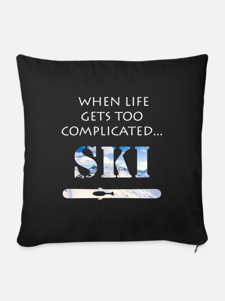 Ski - Sofakissenbezug 45 x 45 cm - Schwarz