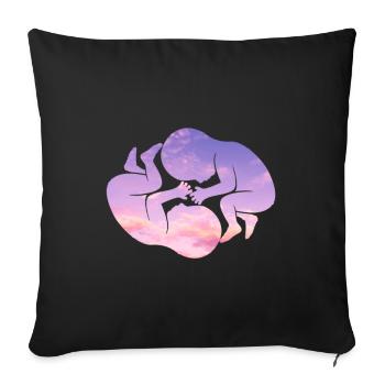 Grossesse - Housse de coussin décorative 45 x 45 cm - noir - Devant