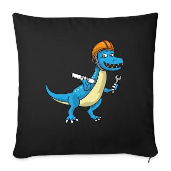 Dino Engineer Technician Tool Gift - Sofa pillowcase 17,3'' x 17,3'' (45 x 45 cm) - black - Front