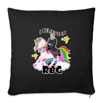 Je crois en RBG Ruth Bader Ginsburg Fem politique - Housse de coussin décorative 45 x 45 cm - noir - Devant