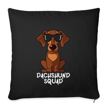 Chien Maman Chien Papa Love-r Funny Teckel Squad - Housse de coussin décorative 45 x 45 cm - noir - Devant