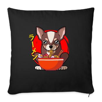 Chihuahua Japanese Ramen Dog Ramen - Sofa pillowcase 17,3'' x 17,3'' (45 x 45 cm) - black - Front
