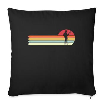 Retro Vintage Bass Gift for Dad, Funny Bass - Sofa pillowcase 17,3'' x 17,3'' (45 x 45 cm) - black - Front