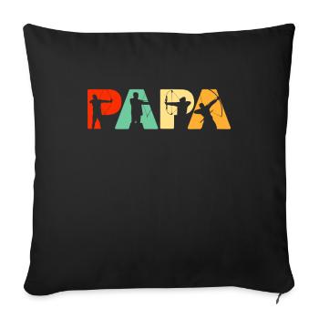 Archer Dad, Retro Papa Archery Father's Gift - Sofa pillowcase 17,3'' x 17,3'' (45 x 45 cm) - black - Front