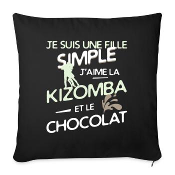 danse KIZOMBA - une fille simple - Housse de coussin décorative 45 x 45 cm - noir - Devant