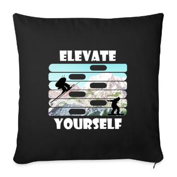 Elevate Wintersport Shirt & Geschenkidee - Sofakissenbezug 45 x 45 cm - Schwarz - Vorne
