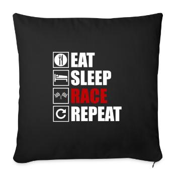 Courses de sport automobile - Housse de coussin décorative 45 x 45 cm - noir - Devant
