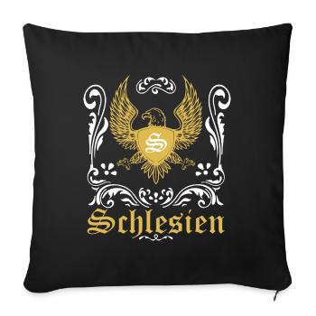 Schlesien Adler Oberschlesien Heimat Geschenk - Sofakissenbezug 45 x 45 cm - Schwarz - Vorne