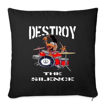 Chicken Drums Music Cartoon - Sofa pillowcase 17,3'' x 17,3'' (45 x 45 cm) - black - Front