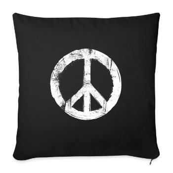 Retro Design Peace Sign Peace Sign - Sofa pillowcase 17,3'' x 17,3'' (45 x 45 cm) - black - Front