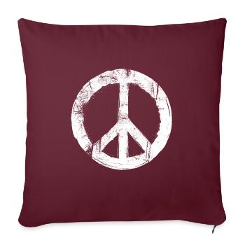 Rétro Design Signe de paix Signe de paix - Housse de coussin décorative 45 x 45 cm - bordeaux - Devant