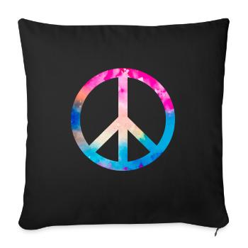 Rétro Design Signe de paix Signe de paix - Housse de coussin décorative 45 x 45 cm - noir - Devant